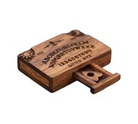 BULAIDAI Mystics Miniature Wood Spirit Board Containing Secret Planchette Drawer for Spiritual Tool and Decorative Room Accent Carving Wooden Symbols