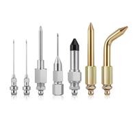 BULAIDAI Pack of 7 Grease Tool Accessory Set for Narrow Tight Spaces Needle Dispenser Rubber Joint Nipple Elbow Fittings Adapter Adjustable Flows Lubrication Nozzle