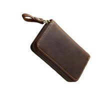 BULAIDAI PU Leather Case 6 Hooks Structure Card Slot Pocket Waterproof Zippered Closure Purse for Everyday Carry Essential Coin Purse Holder Organizers