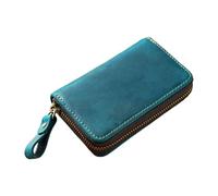 BULAIDAI PU Leather Case 6 Hooks Structure Card Slot Pocket Waterproof Zippered Closure Purse for Everyday Carry Essential Coin Purse Holder Organizers