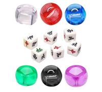 BULAIDAI Round Corner Six Sided Dices Acrylic Role Playing Game Dices Math Counting Teaching Tool for Board Game Chinese Mahjong Game Dices