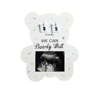 BULAIDAI Sonogram Picture Frame with Baby Countdowns Week New Mom Expecting Parent to Be Keepsakes Ultrasounds Photo Frame Gift Baby Sonogram Picture Frame with Countdowns Week
