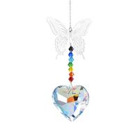 BULAIDAI Sparkling Crystal Suncatchers with Butterfly Pendant Charm Window Hanging Ornament for Indoor and Outdoor Decorations Window Decoration