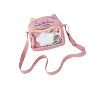 BULAIDAI Stylish Transparent Shoulder Bag Large Capacity Scratch-Resistant Nylon Student Accessory with Cartoon Art Practical Transparent Student Bag