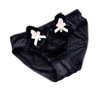 BULAIDAI Sweet Cats Ear Bowknot Accent Panties Japanese Anime Women's Underwear Cartoon Kitten Lingerie Briefs Underpants Thongs Fuzzy Plush Briefs Underwear