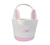 BULAIDAI User Friendly Hand Woven Easter Basket with Rabbits Ears Cotton Design Size 20x25x40cm for Infant Party Party Decors