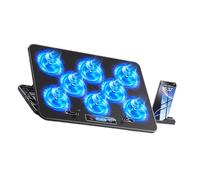 BULAIDAI Whispers Quiet Computer Cooling Pad with Dynamic RGBs Lighting 17.3Inch Compatibility and 3 Adjustable Fan Speeds Metal Laptop Cooling Pad