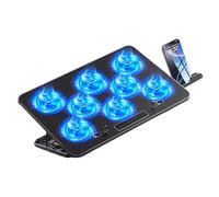 BULAIDAI Whispers Quiet Computer Cooling Pad with Dynamic RGBs Lighting 17.3Inch Compatibility and 3 Adjustable Fan Speeds Metal Laptop Cooling Pad