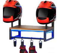 BULAIDAI Wooden Motorcycle Helmets Wall Mount Holder for Secure Display & Space Saving Organization in Garage or Home Environment Motorcycle Accessory Mount