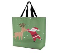 BULALABU One Shoulder Shopping Bag Polyester Reusable Large Capacity Lightweight Tote Bag Durable Grocery Bag for Supermarket Travel Camping Beach Gift for Family Friends UK Europe