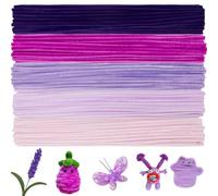 BULANGDE 250 Purple Pipe Cleaners for Craft Flowers, Coloured Pipe Cleaner 12" Long 8mm Thick, Chenille Stems, Fuzzy Wires for Crafts,DIY,Classroom,Festival,Party Decorations(Gradient Purple)