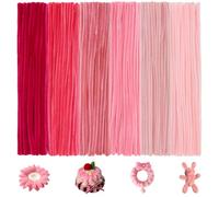 BULANGDE 300 Pink Pipe Cleaners for Craft Flowers, Coloured Pipe Cleaner 12" Long 8mm Thick, Chenille Stems, Fuzzy Wires for Crafts,DIY,Classroom,Festival,Party Decorations(Gradient Pink)