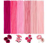 BULANGDE Gradient Pink Pipe Cleaners Bulk 300 Pcs, 12" Long 6 mm Thick