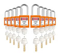 BULANGDI Lockout Tagout Locks Set -10pcs Orange Loto Locks,2 Keys Per Lock, OSHA Compliant Lock Out Tag Out Padlocks, Safety Padlocks for Electrical Lockout Tag Out Kits, Lockout Locks Keyed Different