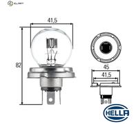 10x Light bulb R2 (Bilux) 8GD 002 088-071 HELLA for FIAT 500