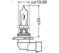Bulb, high beam headlight OSRAM 9005-1BL MG TF 1.6 2002-2009