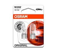 OSRAM Original 12V W3W halogen auxiliary lights 2821-02B in double blister,Yellow