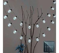 Bulb Lights String, EONYUANGUO 3.5M 10 LED Solar Bulbs String Lights Waterproof with 2 Modes Lighting for Outdoor, Garden, Christmas Decorations (Cold White)