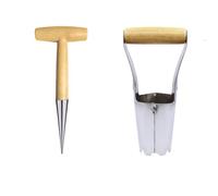 Bulb Planter Set, Stainless Steel Hand Bulb Planter, Hand Bulb Planter, Stainless Steel Dibber, for Outdoor Garden Planting Pot