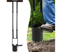 Bulb Planter Tool Long Handle Bulb Planting Tool with Sliding Footrest Small Bulbs Transplanter with Soft Grip Heavy Duty Sod Plugger for Digging Holes to Plant Tulips, Daffodils, Iris, Daffodils
