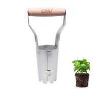 Bulb Planter Tool, Stainless Steel Bulb Planter with 4 Inch Measurements, Garden Bulb Transplanter with Comfortable Wood Handle for Outdoor Garden Planting Transplanting