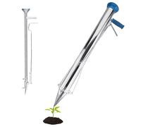 Bulb Planting Tool, Long-Handled Stainless Steel Transplanter with Non-Slip Grip & Spacing Ruler, Ideal Gardening Tool for Efficient Seedling Transplanting