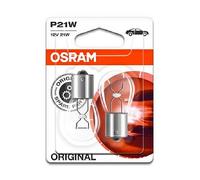 OSRAM Original 12V P21W halogen auxiliary light 7506-02B in double blister, White