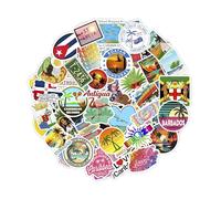 BulbaCraft 100Pcs Caribbean Stickers for Water Bottle and Laptop - Caribbean Party Favors & Decorations, Waterproof Vinyl Decals, Island and Culture Stickers, Gifts for Women & Men