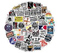 BulbaCraft 100Pcs Funny Plumbing Stickers for Hard Hat - Plumber Gifts for Men, Plumber Stickers, Hard Hat Decals for Men, Gifts for Women