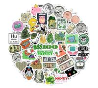 BulbaCraft 100Pcs Money Stickers for Planner, Scrapbooks, Water Bottles - Money Symbol Stickers, Gifts for Women & Men