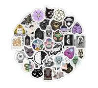 BulbaCraft 100Pcs Occult Stickers, Mystical Stickers, Witchy Stickers for Water Bottle & Laptop - Occult Party Favors & Decorations, Waterproof Vinyl Decals, Gifts for Women & Men