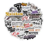 BulbaCraft Heavy Metal Band Sticker Pack, Rock Stickers - 35 Pieces, Strong Adhesive & Waterproof Vinyl Stickers for Laptop, Metal Bands