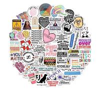 BulbaCraft Psychology Stickers (100Pcs), Funny Vinyl Decals for Laptop, Therapy Gifts, Psychologist Stickers for Women & Men, Waterproof, Reusable
