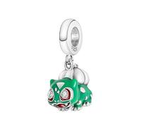 Bulbasaur Charm 925 Sterling Silver Charm for European Fashion Bracelet Necklaces Wedding Day Valentine's Day Jewelry Gift for Sister Family Wife