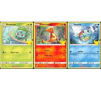 Bulbasaur Charmander Squirtle - Pokemon 25th Anniversary McDonald's Exclusive Promo Lot - 3 Card Set - Kanto Starters