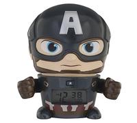 BulbBotz Marvel 2021722 Avengers: Infinity War Captain America Kids Night Light Alarm Clock with Characterised Sound | Blue/Red | plastic | 5.5 inches tall | LCD display | boy girl | official