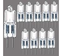 BULBEAWICK 10 PCS 12V G4 5W 2 Pin Base Halogen Kitchen Table Pendant Lamp 12 Volt 20W Bi-Pin Warm Clear Landscape Desk Lighting 12V-20W