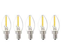 Bulbright 5Pack LED Night Light Bulb C7 0.5W LED Filament Bulb, Candelabra E14 Base, Clear Warm White 2700K, 220VAC, 60Lumen (0.5)