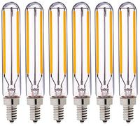 Bulbright 6Pack LED Tubular Edison Bulb Candelabra T20 1W LED Filament Candle Bulb, Replace 10, E14 Base, Warm White 2700K, 220VAC (2)