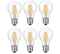 Bulbright E27 LED Filament Bulb A60 10W LED Light Bulb, 900LM, Warm White 2700K, LED Edison Bulb 90W Equivalent, Dimmable, 6-Pack (E27 Base)