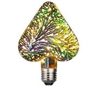 Bulbright LED Vintage Edison Bulb 3W, Filament, 3D Heart Shape Lamp, 300 Lumen, 3000K Warm White, E27 Base, AC85-265V, 50000h Lifespan