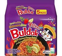 Buldak Habanero Lime Noodles (130 x 5) Gram - Hot Chicken Flavor - Ramen Buldak Spicy Noodles - Ideal Choice for your Evening Snack or Anytime Hunger (Pack of 1)