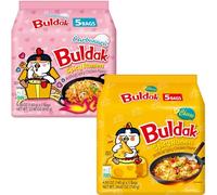Buldak Noodles Carbonara and Cheese Chicken Flavor Ramen 10 Pack (Pack 5 Each Flavour) - Ramen Instant Noodles Excellent for Snack and Soups