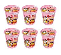 Buldak Noodles Carbonara Cup - Korean Spicy Instant Ramen, Halal Hot Chicken Flavour - 6 x 80g Packs (480g), Buldak Ramen Carbonara Noodles Multipack