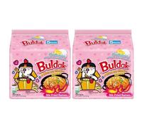Buldak Noodles Carbonara Flavour - Spicy Korean Ramen Noodles, Instant Noodles with Buldak Sauce - 135 g x 10 Packs (2 Packs of 5) - Korean Noodles, Carbonara Buldak