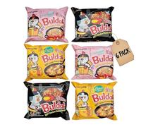 Buldak Noodles Halal Assorted 6 Pack| Premium Korean Instant Ramen Selection Hot Chicken Flavour | CarboNara Noodles, Cheese, Original Spicy | Excellent For Snack And Soups