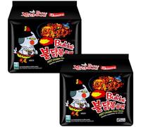 Buldak Noodles Hot Chicken Flavor Ramen 10 Pack - Ramen Instant Noodles Excellent for Snack and Soups