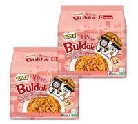 Buldak Noodles Hot Chicken Flavor Ramen 10 Pack - Ramen Instant NoodlesExcellent for Snack and Soups (ROSE)