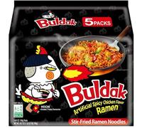 Buldak Noodles Hot Chicken Flavor Ramen 5 Pack - Ramen Instant Noodles Excellent for Snack and Soups