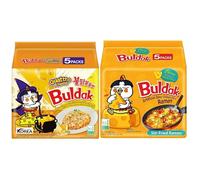 Buldak Noodles - Korean Instant Ramen Multipack - Spicy Noodles with Hot Chicken, Cheese & Quattro Flavours - 10 Pack